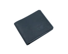 Kép betöltése a galériamegjelenítőbe: Black leather wallet on a white background